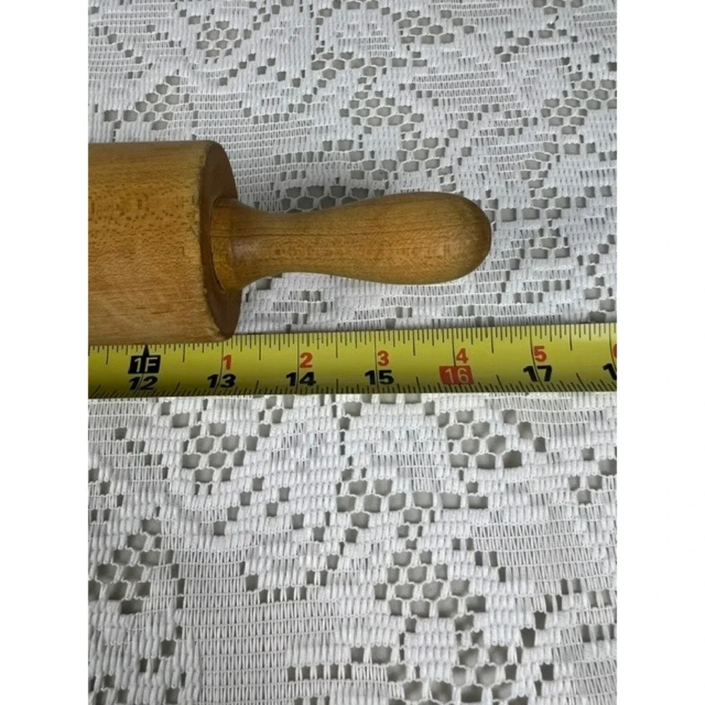 Vintage Wooden Rolling Pin 16.5 Inch Farmhouse Hardwood Dough Roller Natural
